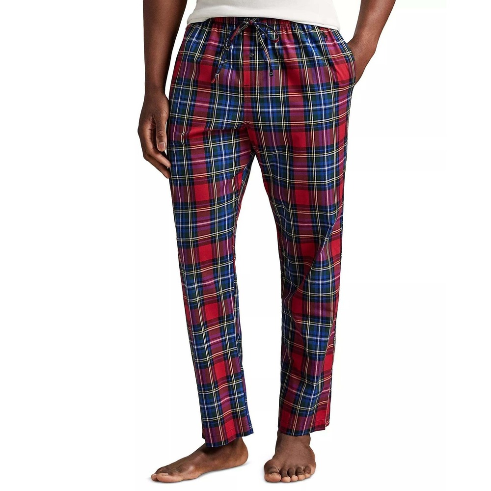 Polo Ralph Lauren Mens Red Plaid SZ XL Cotton Pajama Sleep Pants‎ NWT